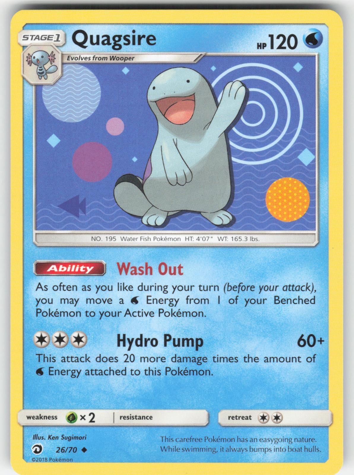 Quagsire 26/70 Uncommon Dragon Majesty Pokemon Near Mint