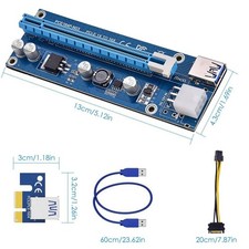 5Pcs USB 3.0 PCI-E PCI Express Risers GPU Mining Powered Riser Adapter Card Tool