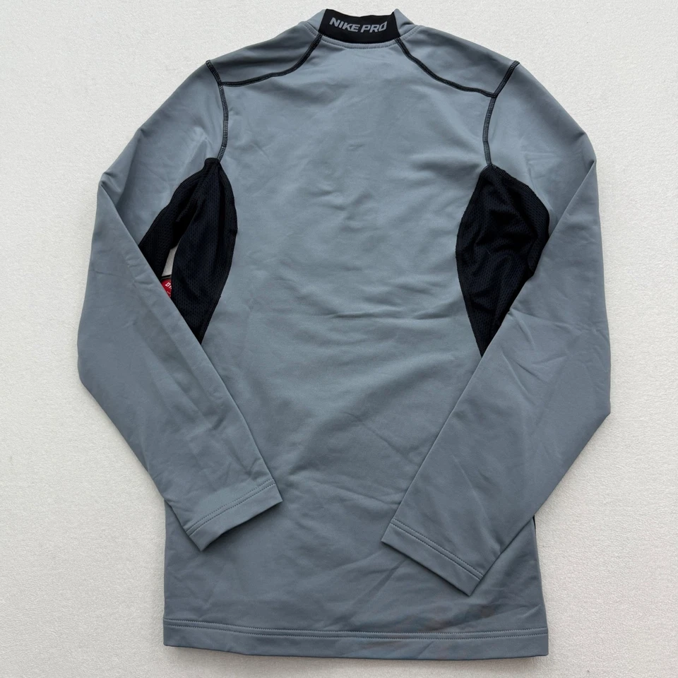Nike Pro Dri FIT Max Men's S Small Fitted Long Sleeve Compression Shirt Gray - Image 4 of 4