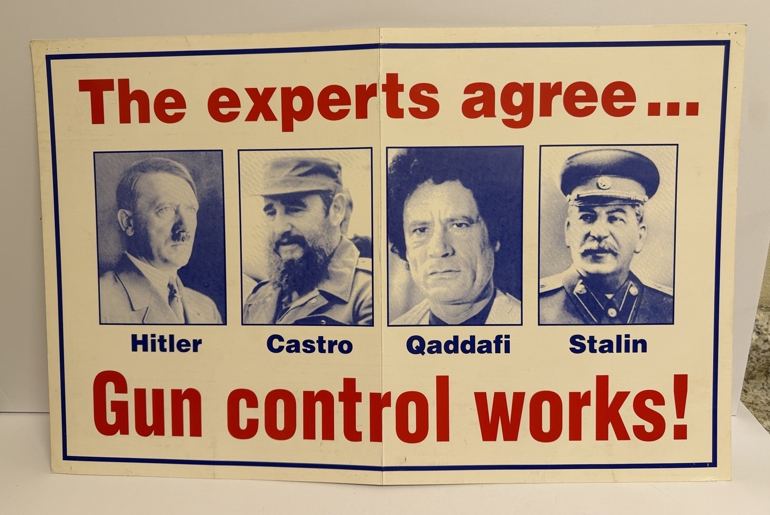 Vintage 1960's Pro Gun Control Political Poster 24" x 15"