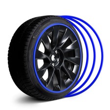 20 Blue Alloy Wheel Rim Protector Curb Rash Guard Set Of 4 Easy Install.