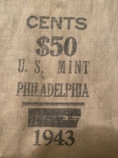 U.S.Mint Philadelphia 1943 $50 Wheat Cent Bag