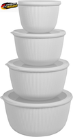 SalatschüSsel Set Mit Deckel Bpa-Frei, Stapelbar, 4 GrößEn, Mikrowellenfest