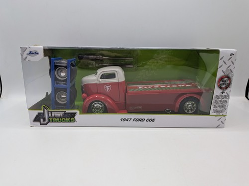 1:24 Jada Just Trucks 1947 Ford Coe Flatbed Truck mit Ersatzrädern Neu in OVP - Bild 2 von 5