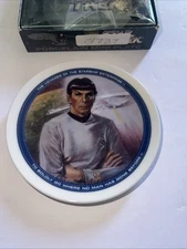 1991 leonard nimoy as spock and starship enterprise mini plate