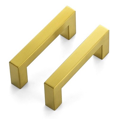 4 Pack Cabinet Handles Gold Cabinet Pulls 3 Inch Kitchen Closet Handles Squar...