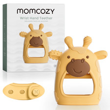 Silicone Baby Teether Giraffe Yellow, Teething Relief Toys for Infant 0-12 Month