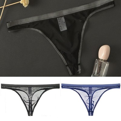 Sexy Herren Eis Seide T-Back G String Bikini Reines Netz Tasche Boxershorts Unterwäsche