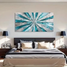 Dynamic Lines Vibrant Energy Radiant Design Unframed Canvas Painting for Living
