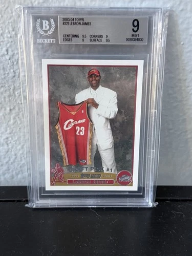 2003-04 Topps #221 LeBron James Rookie RC BGS 9 Mint Draft Pick #1 High Subgrade