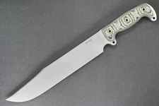 Busse ASHBM .32" Doublecut Bowie Blade w/Choil, Magnum Textured Black/Tan G10
