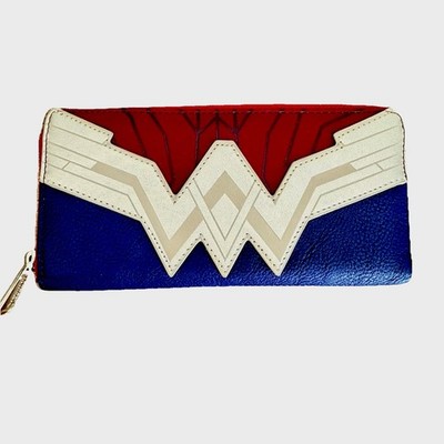 Loungefly DC Comics Wonder Woman Justice League Zipper Wallet 8 x 4