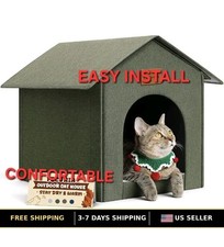 Outdoor Cat House Feral Shelter,Outside Waterproof green SEALED NEW