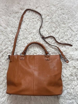 Kattee Pebbled Carmel Brown Leather Shoulder Bag/Satchel
