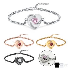 Heart Urn Bracelet for Ashes for Women Inlaid Crystal Ajustable Link Bracelets