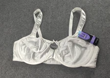 Bali Bra Woman 36C White Satin Tracing Minimizer Underwire Comfort U Back