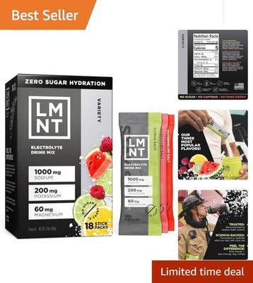 18 Count LMNT Electrolyte Drink Mix - Low Sugar Formula for Active Living