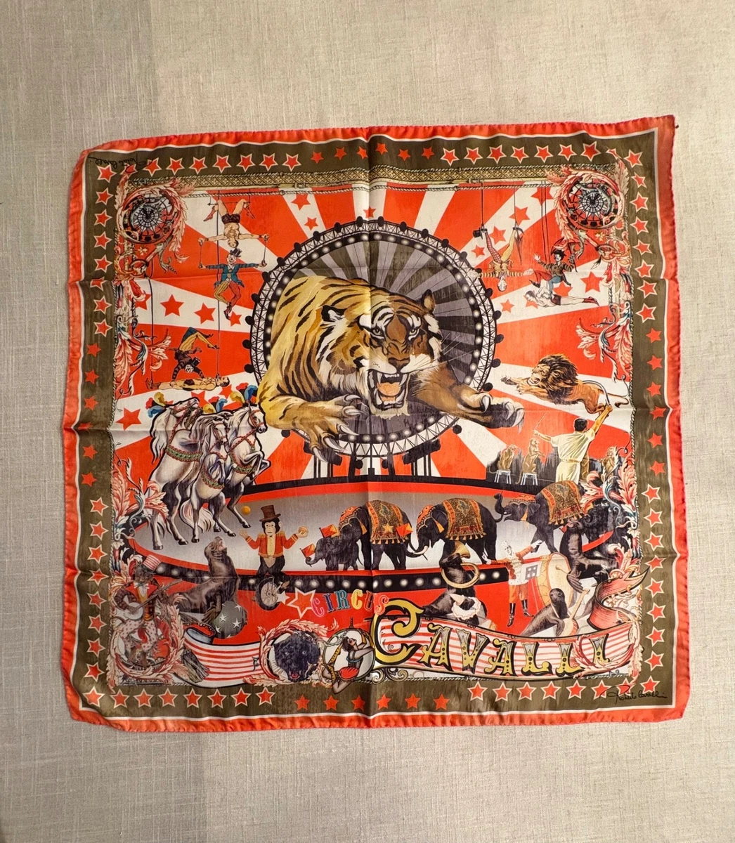 ROBERTO CAVALLI Foulard soie TBEG vintage scarf 88 X 89 cm