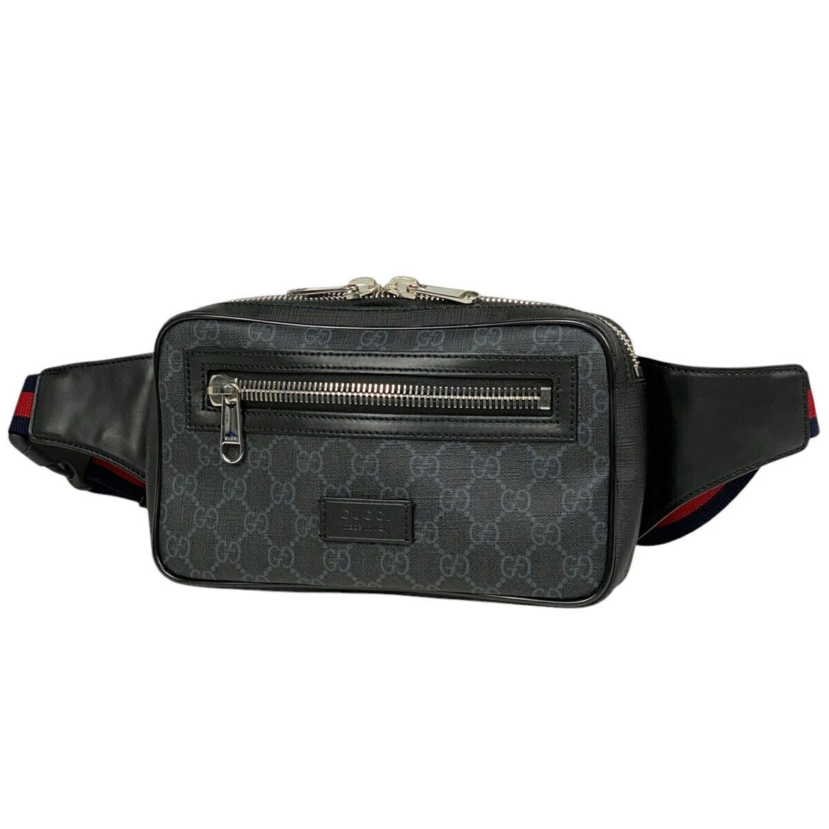 Gucci 474293 Soft GG Supreme Ceinture Sac Body Bag Taille Sac Noir Petite Ligne Sherry