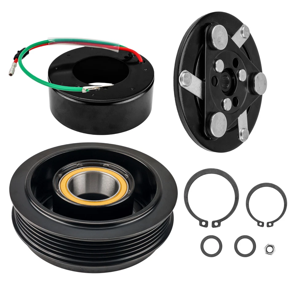 Kit de embrague de compresor de aire acondicionado para bobina de polea de 5 ranuras de 1,5 L Honda Fit 2009-2014 Foto 2 de 4