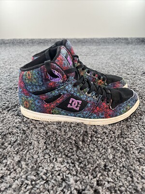 DC Rebound High TX SE Multicolor Kaleidoscope Skate Shoes Womens Size 11 