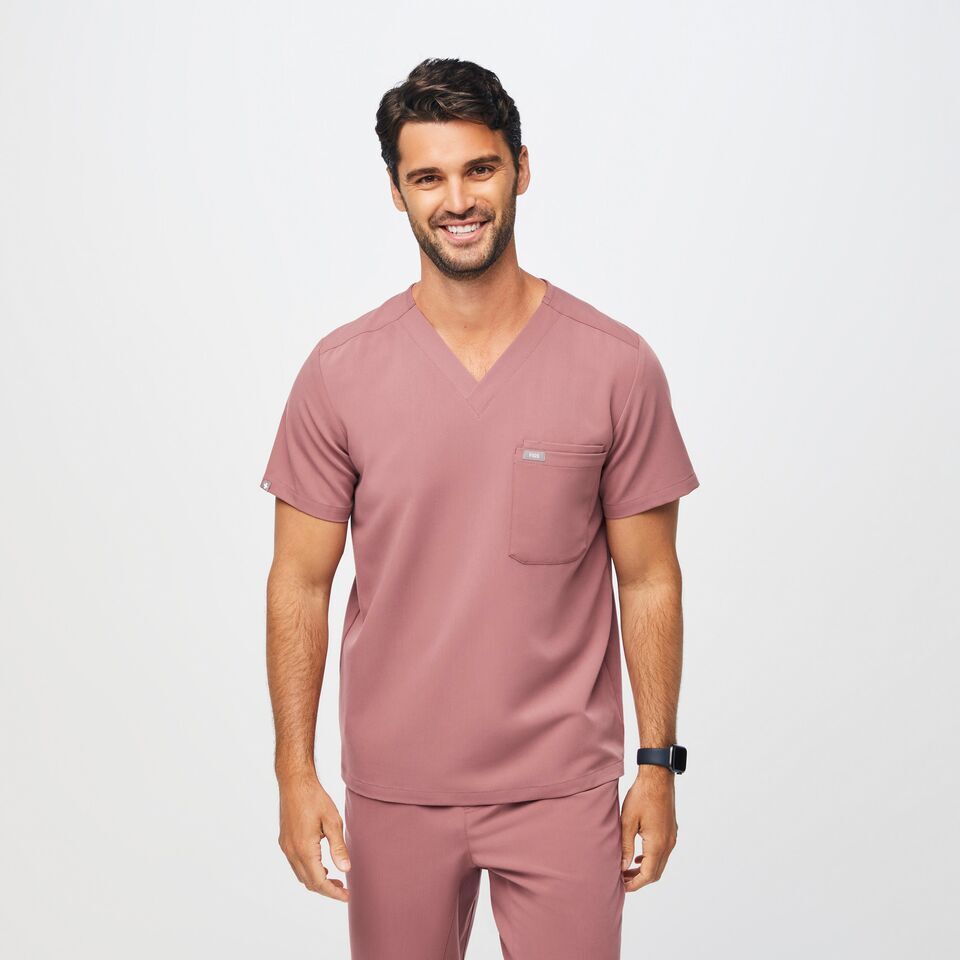 NWT Figs Men's Leon Three-Pocket Scrub Top Mauve 2XL | eBay