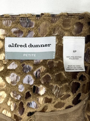 Alfred Dunner Jacket Women's 6P Tan Brown Snake Skin Look Foiled Full Zip - Picture 5 of 11