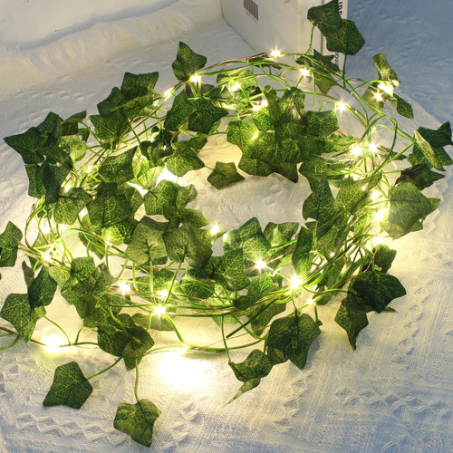 2M 20LED Leaf String Lights,Vine Lights, Vine Fairy Lights Batteries Powered Gre - Picture 6 of 7