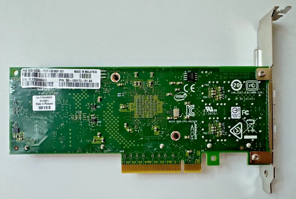 Cisco X710-DA2 2-Port 10G SFP+ NIC PCIe X8 Network Adapter ID10GF 30-100173-01 - Image 3 of 3