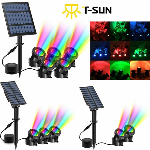 1/2/3/5 PCS LED Solar Pond Light RGB Changing Submersible Underwater Outdoor US - Picture 1 of 39