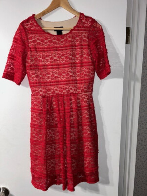 En Focus Studio Women Red Casual Dress Size 6P Petite EUC - Main Image