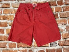 vintage GUESS high rise mom red denim jean shorts sz 0 - 80s 90s cute Bright Red