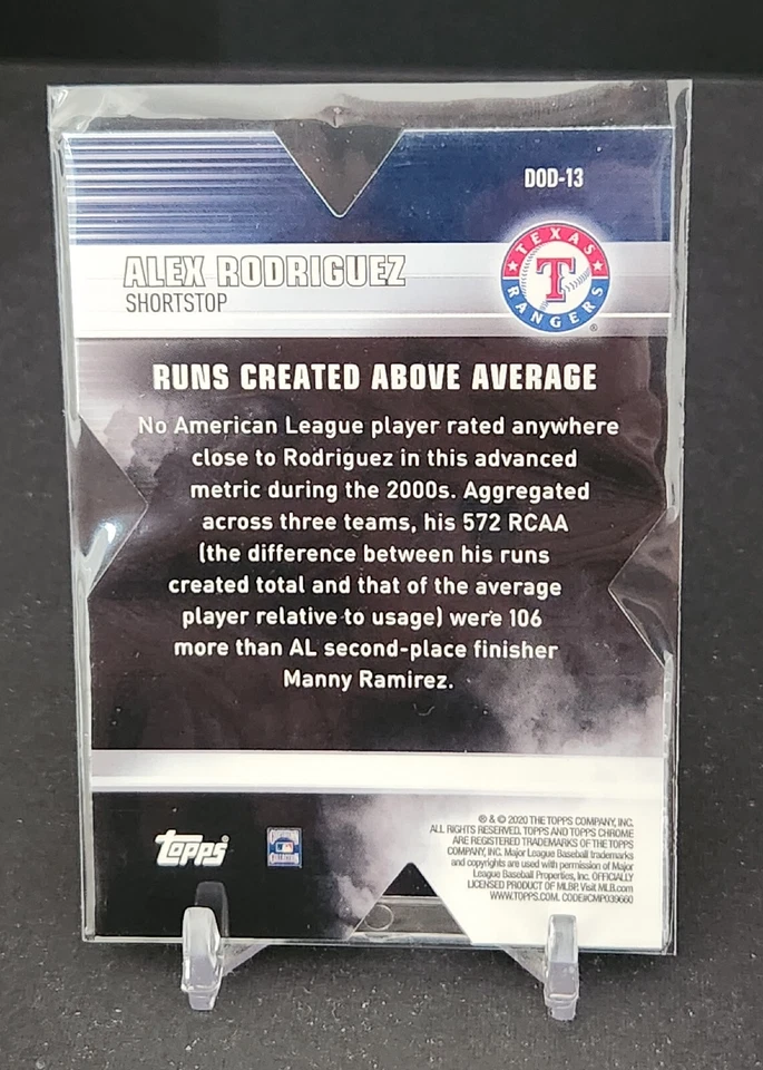 Alex Rodriguez 2020 Topps Chrome Decade of Dominance Die Cut #DOD13 - Image 2 of 2