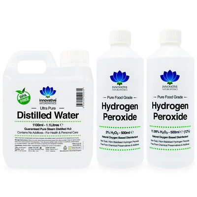 INNOVATIVE NATUROPATHICS Hydrogen Peroxide Multipacks | 100% Pure Food Grade | Various Sizes & Strengths