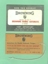 Browning  Model Double Automatic Factory  Instr Manual & Hang Tag Reproduction