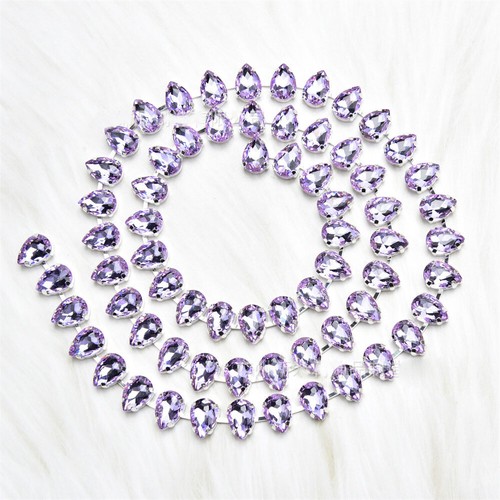 1M Crystal Rhinestone Chain 10X14mm Diamante Bead Trim DIY Jewelry Ornament Art - Picture 21 of 21