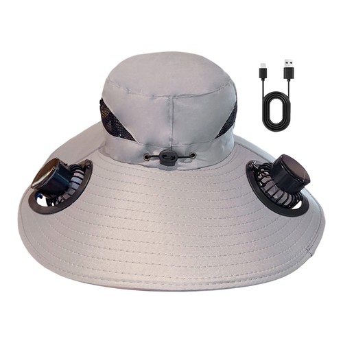 Solar & USB Powered Fan Outdoor Fishing Hat, Sunscreen Sun Hat With Dual Fan - Picture 5 of 16