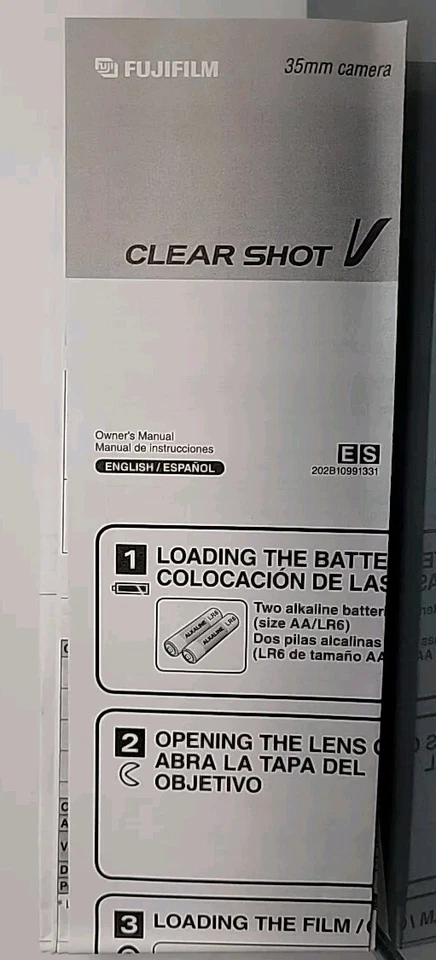 Fujifilm Clear Shot V 35mm Film Camera Silver with Original Box & Manuals - Image 4 of 4