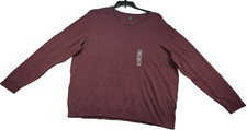 Alfani Sweater Mens size XXL Red Burgundy Crewneck Long Sleeve Pullover New