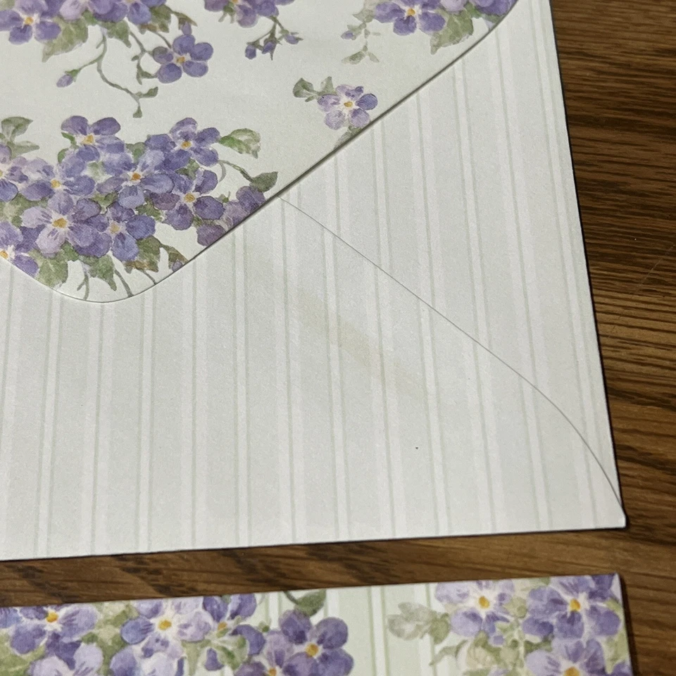 Carol Wilson Rose Garden Thank You Blank 8 Cards Violet Flower Made USA - Image 2 of 4