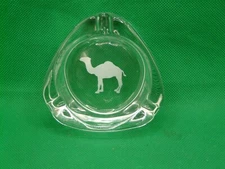 Triangular, Clear Glass Ashtray--Camel Cigarettes--VINTAGE