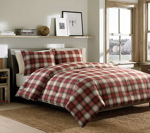 red plaid twin comforter