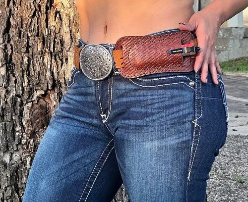 Handgefertigte klappbare Klinge Taschenmesser Pfannkuchen Leder Hülle Messer Etui EDC - Bild 2 von 2