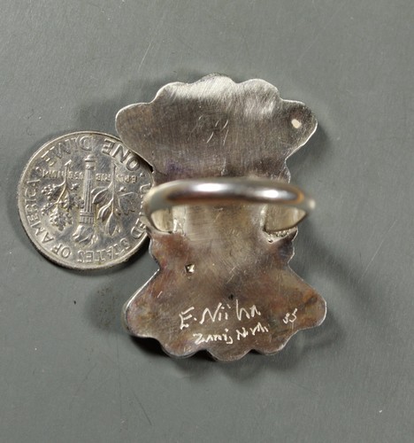 Zuni Inlay Turquoise Ring sz 8 SunFace Esther Niiha - Picture 4 of 6