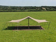 10m x 6m NEW STRETCH TENT Seat 50++ PUB/CAF&Eacute;/GARDEN Shade & Rain Polycotton