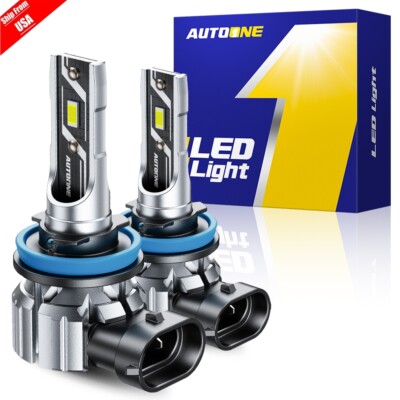 AUTOONE H11 H8 H9 H16 LED Headlight Kit Bulbs High Low Beam Super Bright 45000LM