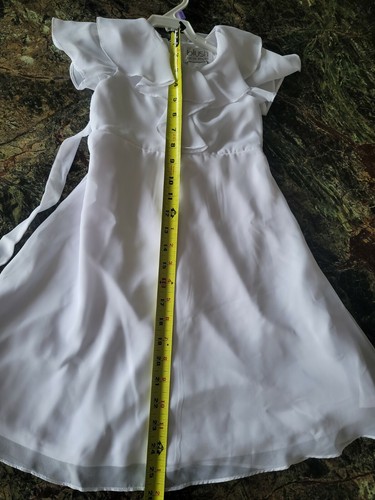Blush Girls White A-Line Sheer Formal Dress Flower Girl Wedding Party Easter NWT - Picture 5 of 7