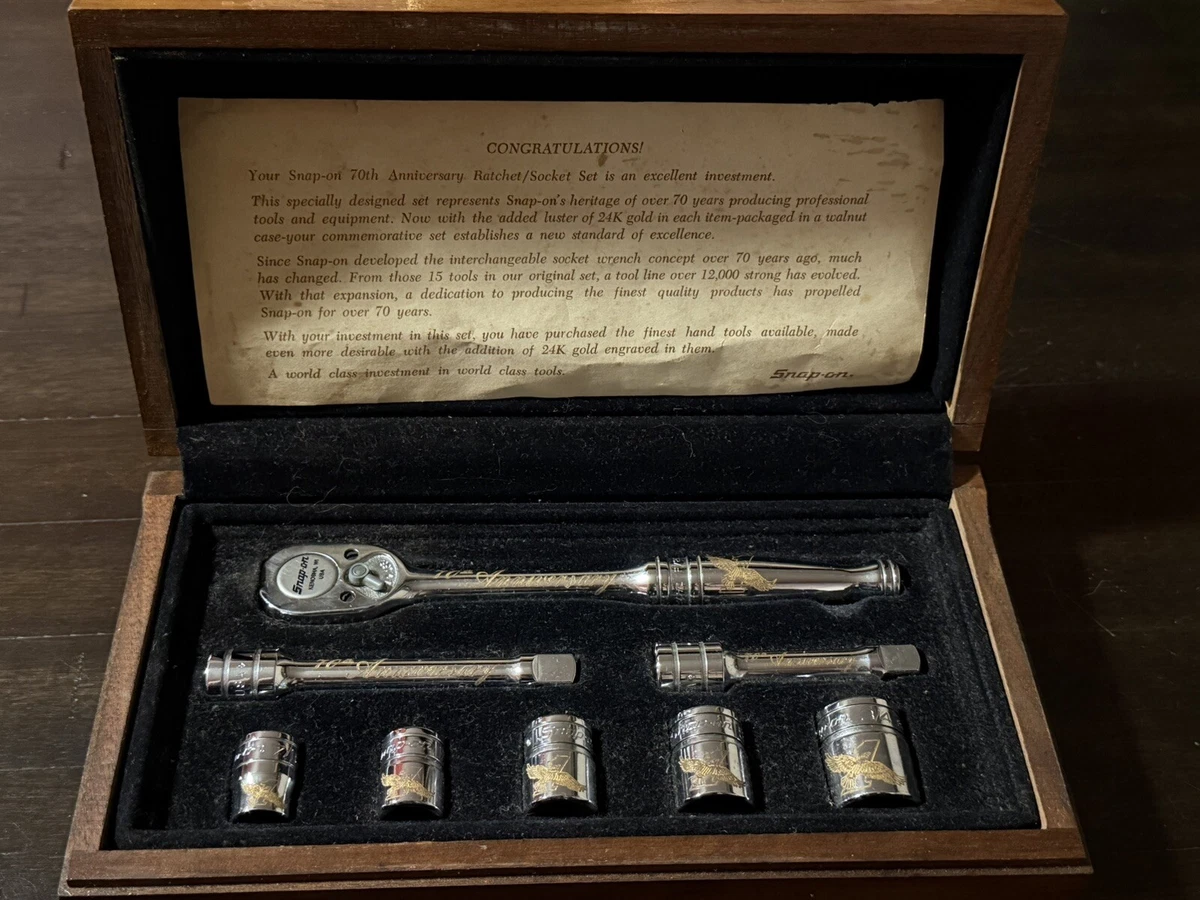 1990 Commemorative Snap On Tools 70th Anniversary Socket Set in