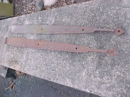 Paar oF1800'S ORIGINAL 30" HANDGESCHMIEDET SCHMIEDEEISEN SCHEUNENTÜR GURT SCHARNIERE - Bild 4 von 7