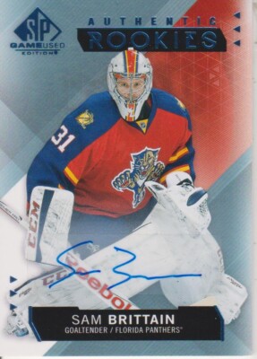 2015-16 SP Game Used Autographs Blue Sam Brittain - Florida Panthers